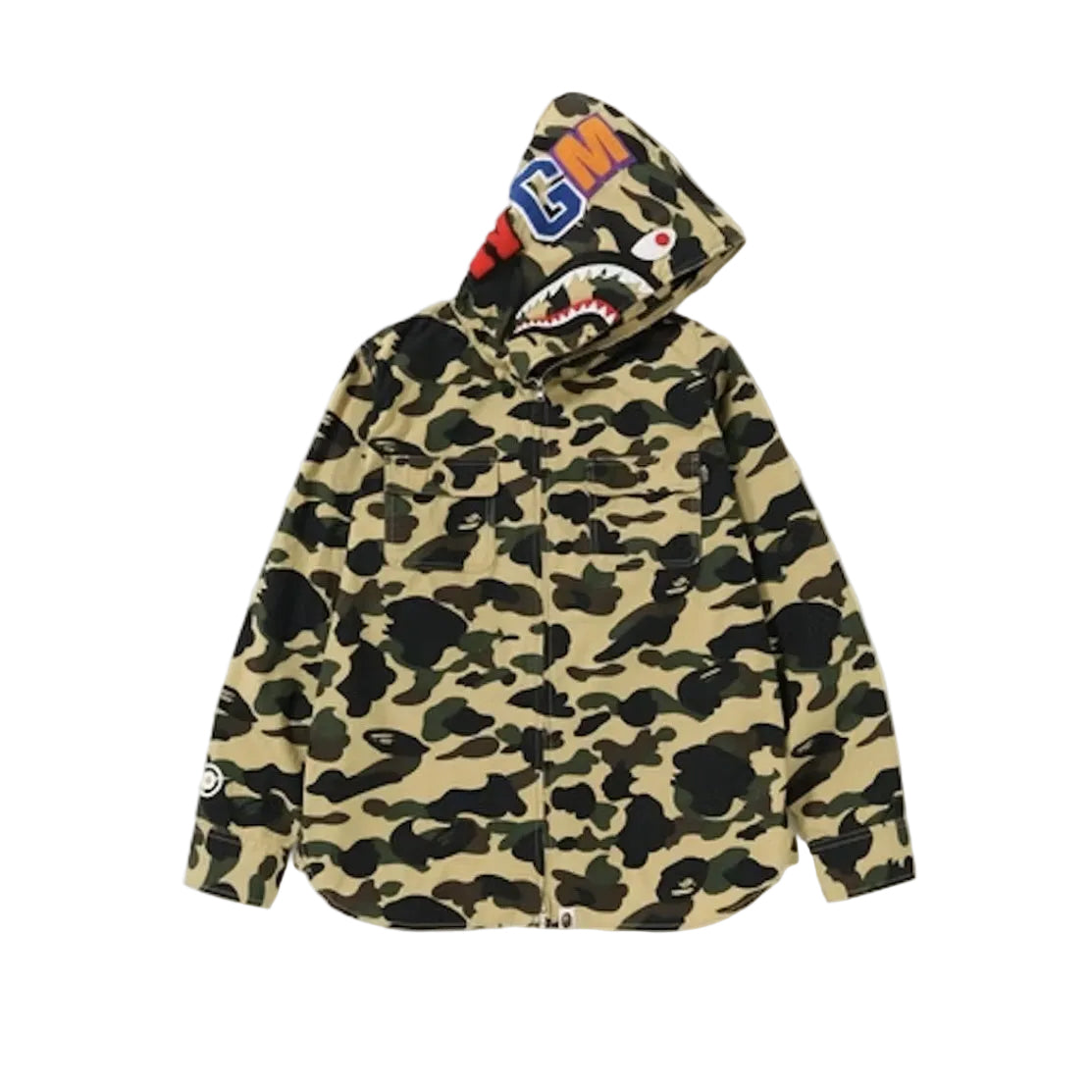 BAPE 1st Camo Shark Hoodie Shirt (Yellow)