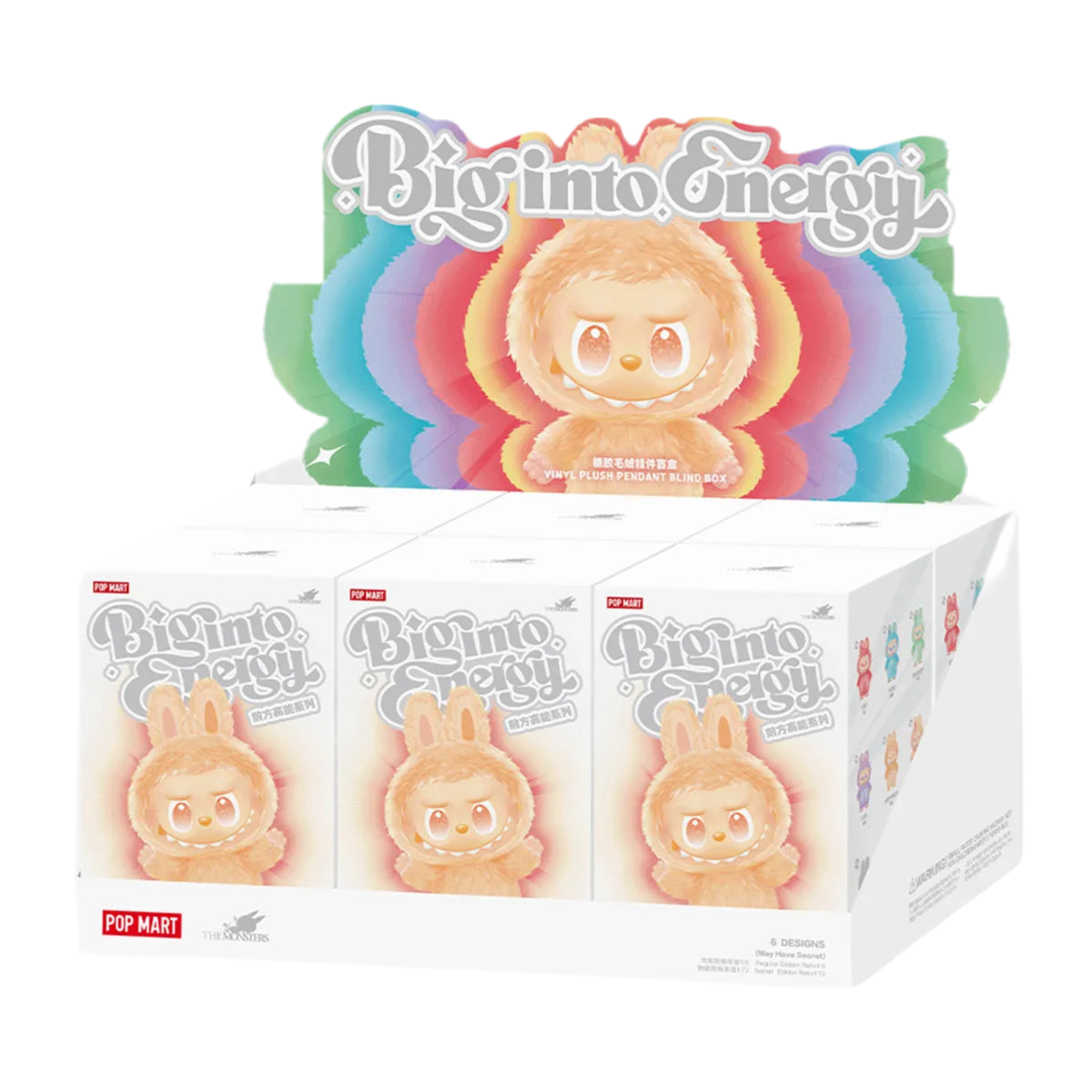 Pop Mart Labubu The Monsters Big into Energy Series Vinyl Plush Pendant Sealed Case (6 blind boxes)