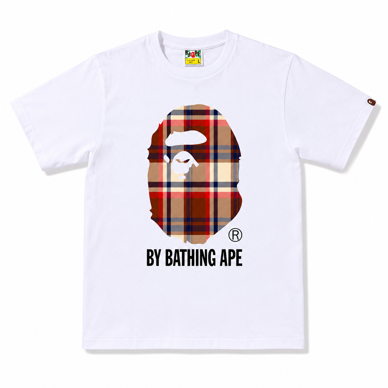 BAPE Check By Bathing Ape Tee (White/Red)