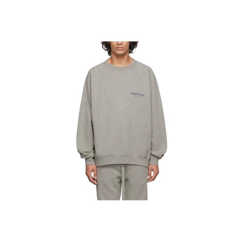 Fear of God Essentials Crewneck Reflective Chest Logo Grey