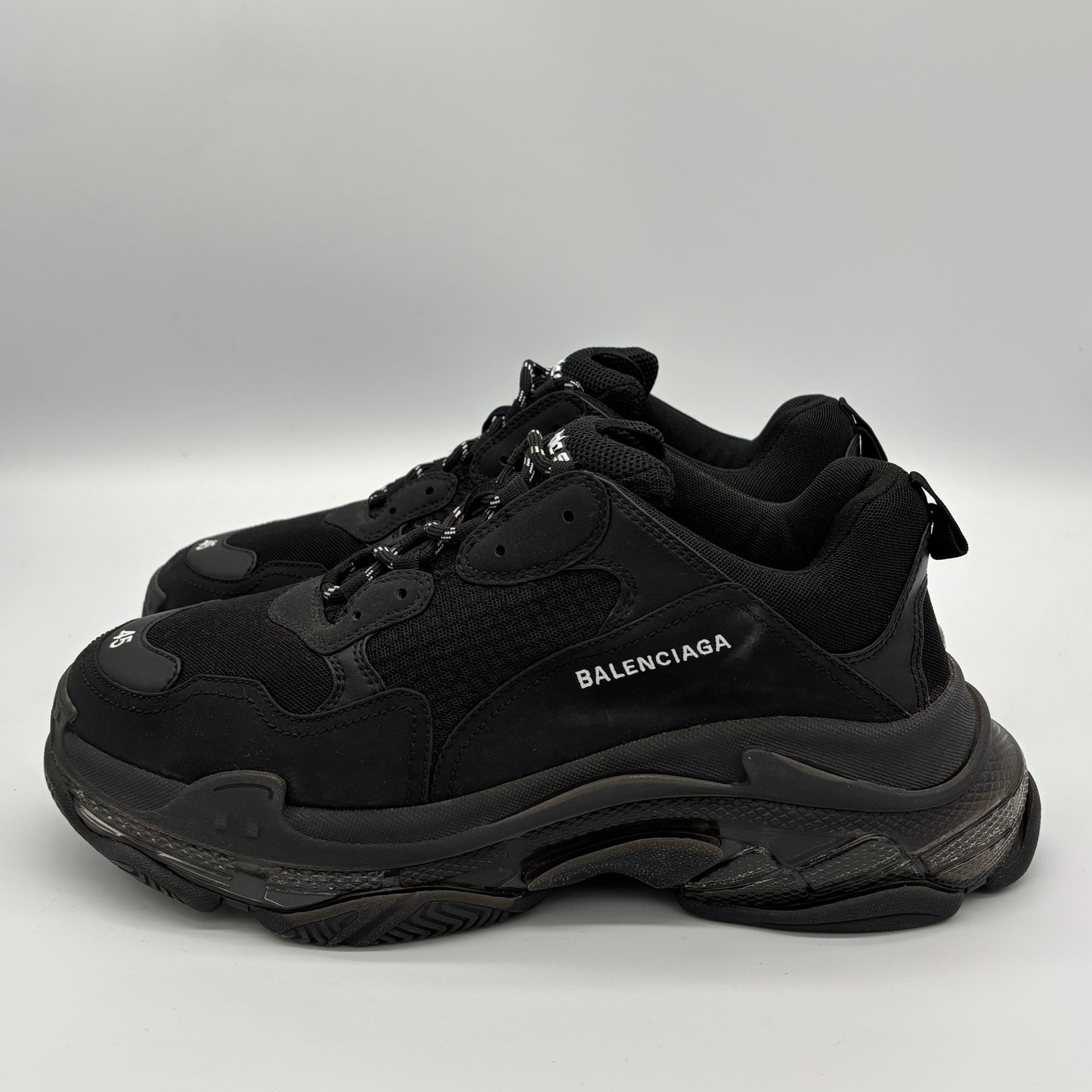 Balenciaga Triple S Clear Sole Black Pre-Owned EUR45