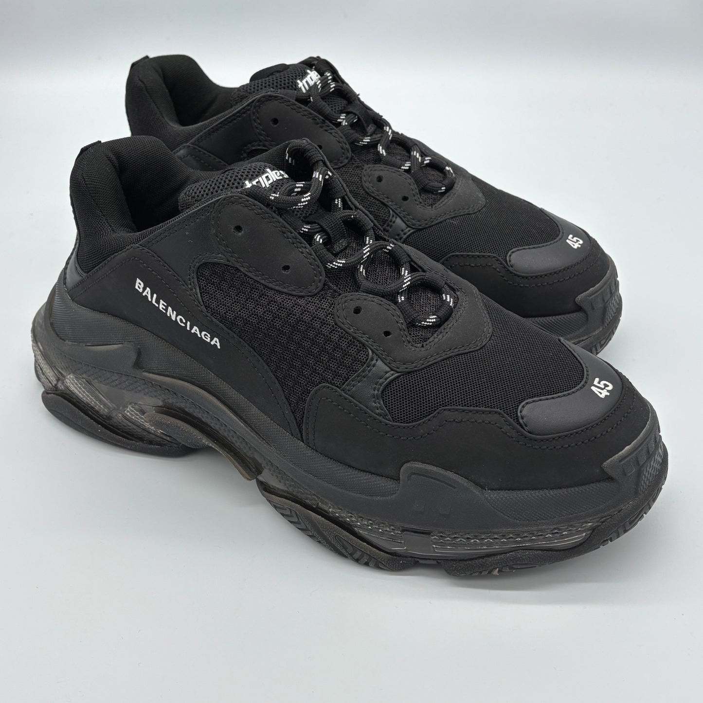 Balenciaga Triple S Clear Sole Black Pre-Owned EUR45