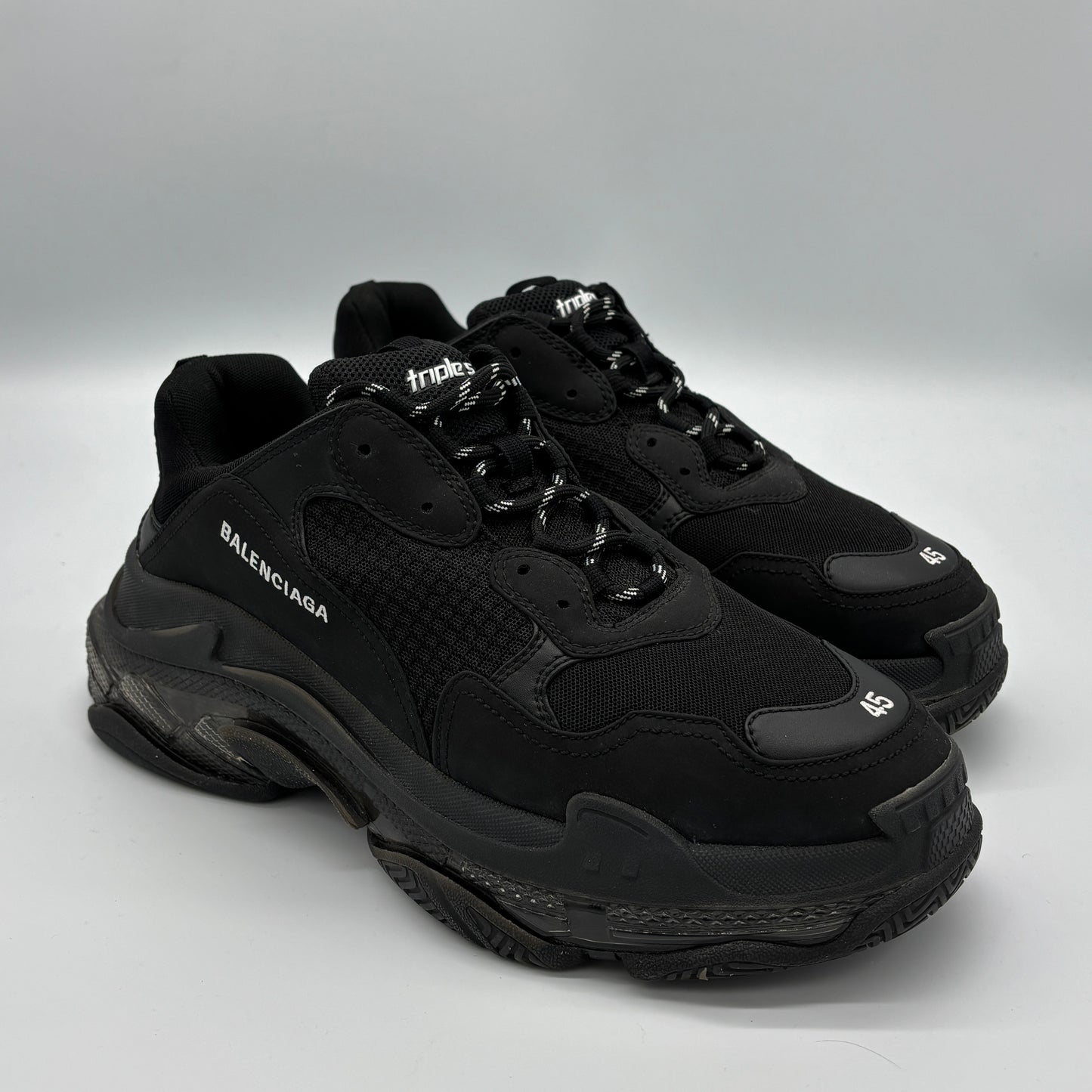Balenciaga Triple S Clear Sole Black Pre-Owned EUR45