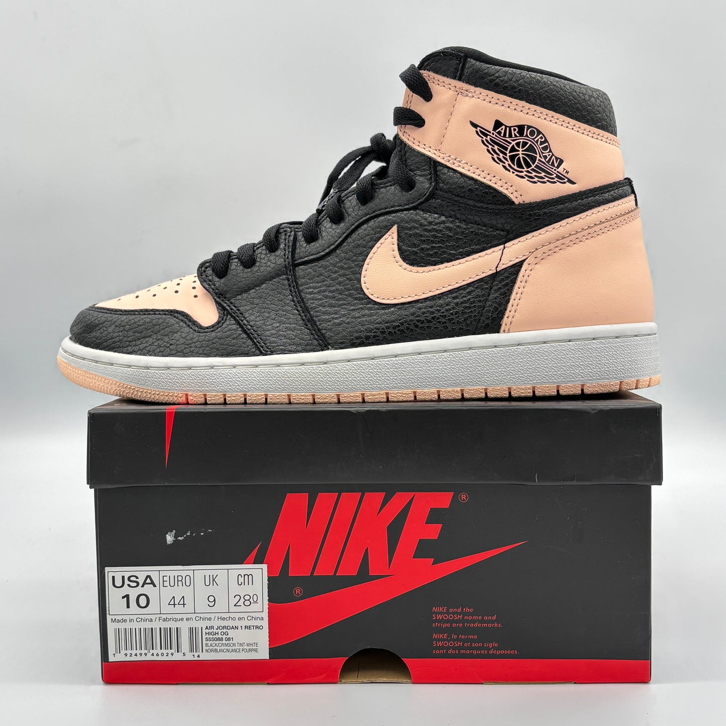 Jordan 1 Retro High Black Crimson Tint Pre-owned US 10