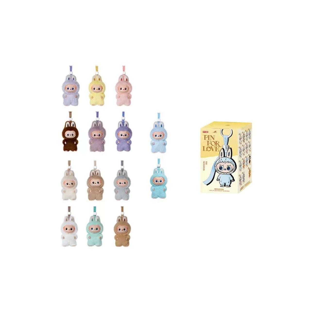 Pop Mart Labubu The Monsters Pin for Love Series Vinyl Plush Pendant (A-M) Sealed Case (14 Blind Box)