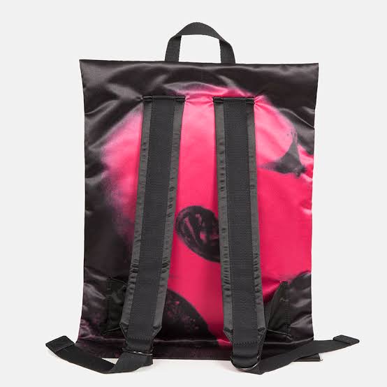 RAF SIMONS x Eastpak Black Satin Poster Backpack SAT EAR F(2019)