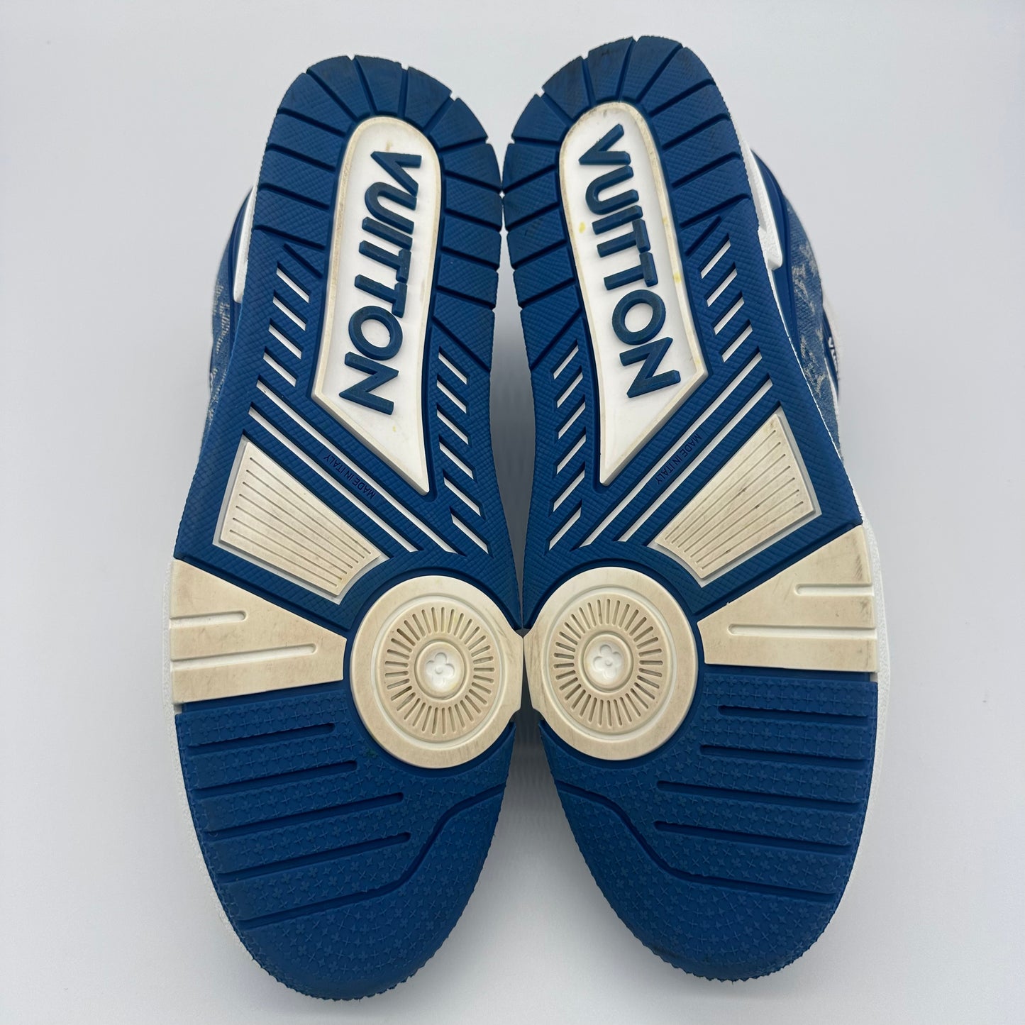 Louis Vuitton LV Trainer Monogram Denim White Blue Pre-owned US10