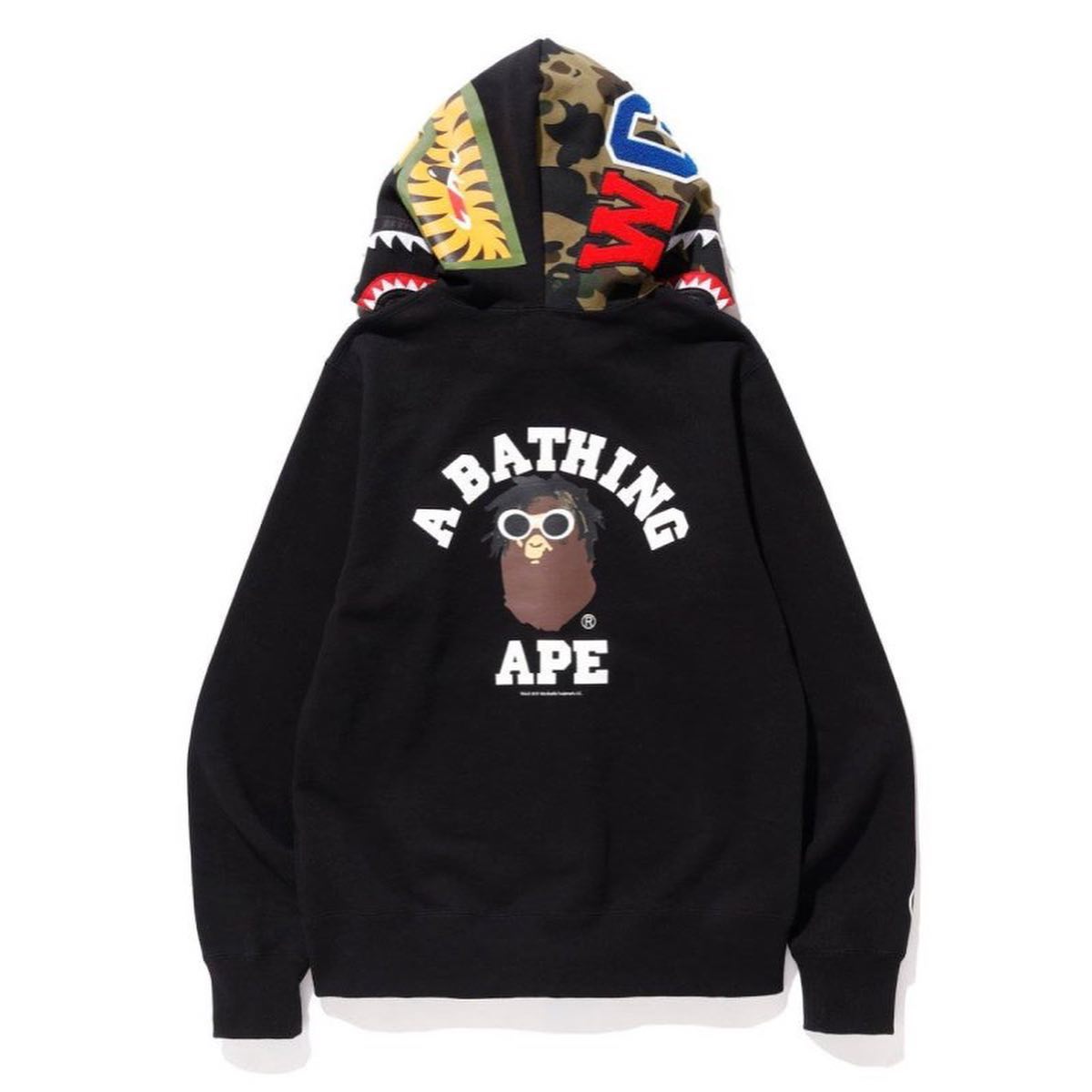 BAPE Wiz Khalifa Shark Full Zip Hoodie Black