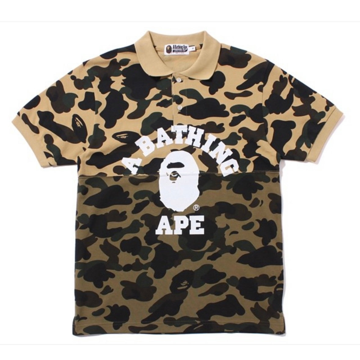 Bape Japan 1st Camo College Polo Tee