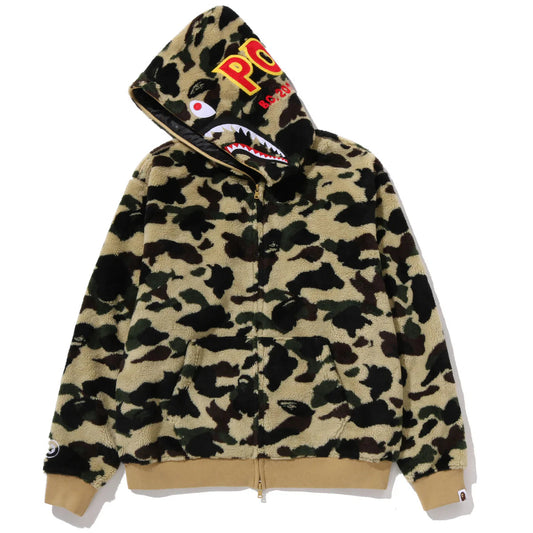 A Bathing Ape BAPE 1st Camo 2nd Shark Boa Hoodie Jacket