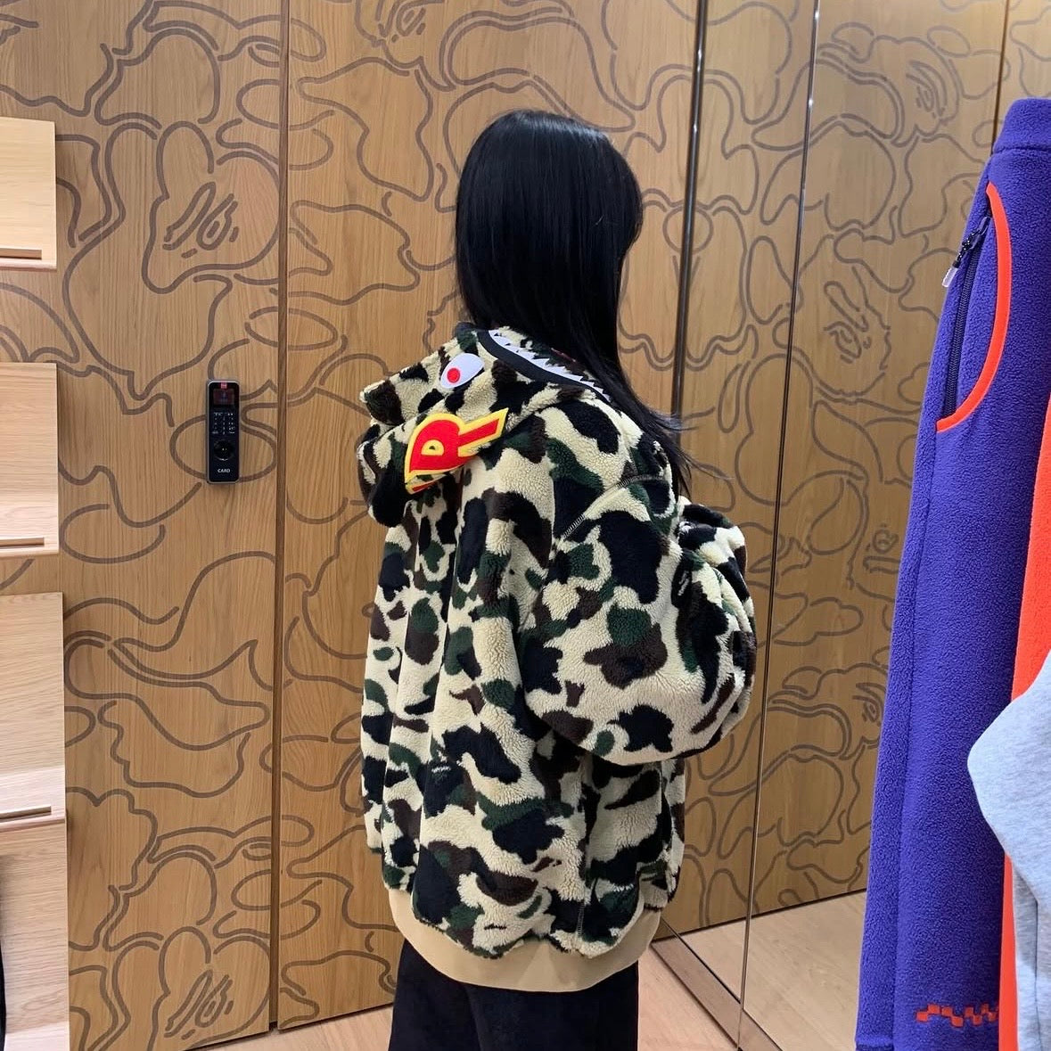 BAPE 1st Camo 2nd Shark Boa Hoodie Jacket
