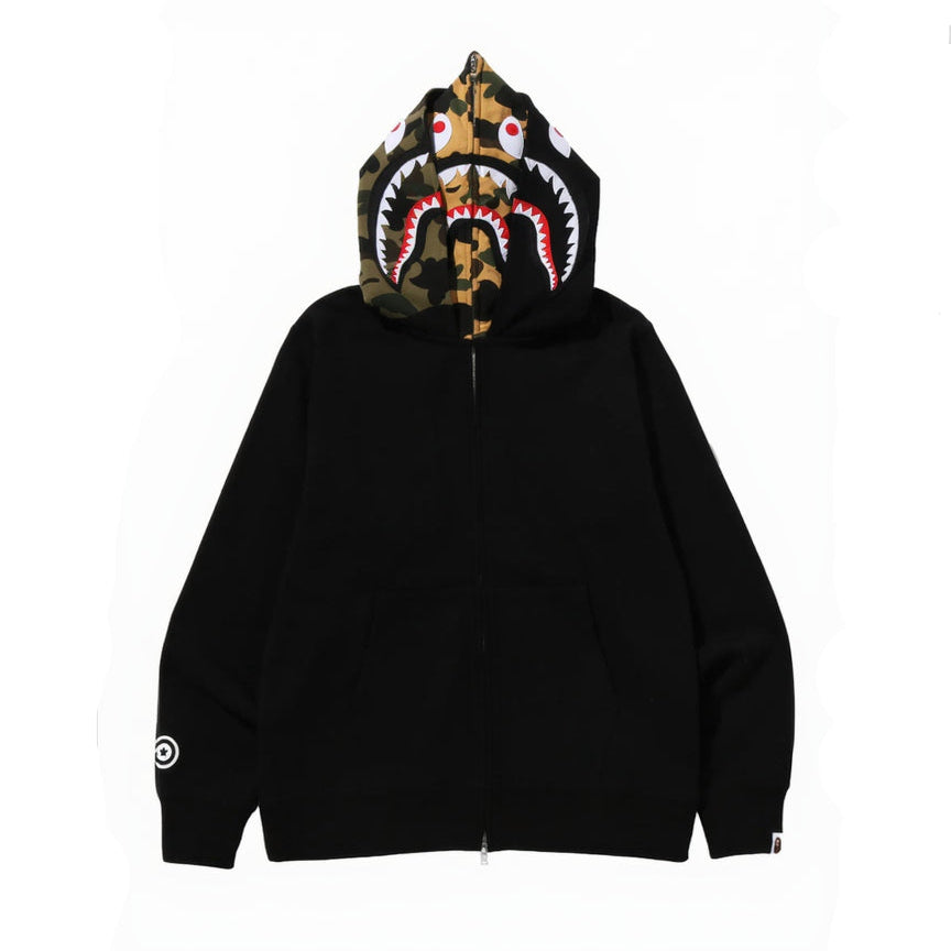 BAPE Shark Full Zip Double Hoodie ‘Black/Green/Yellow’