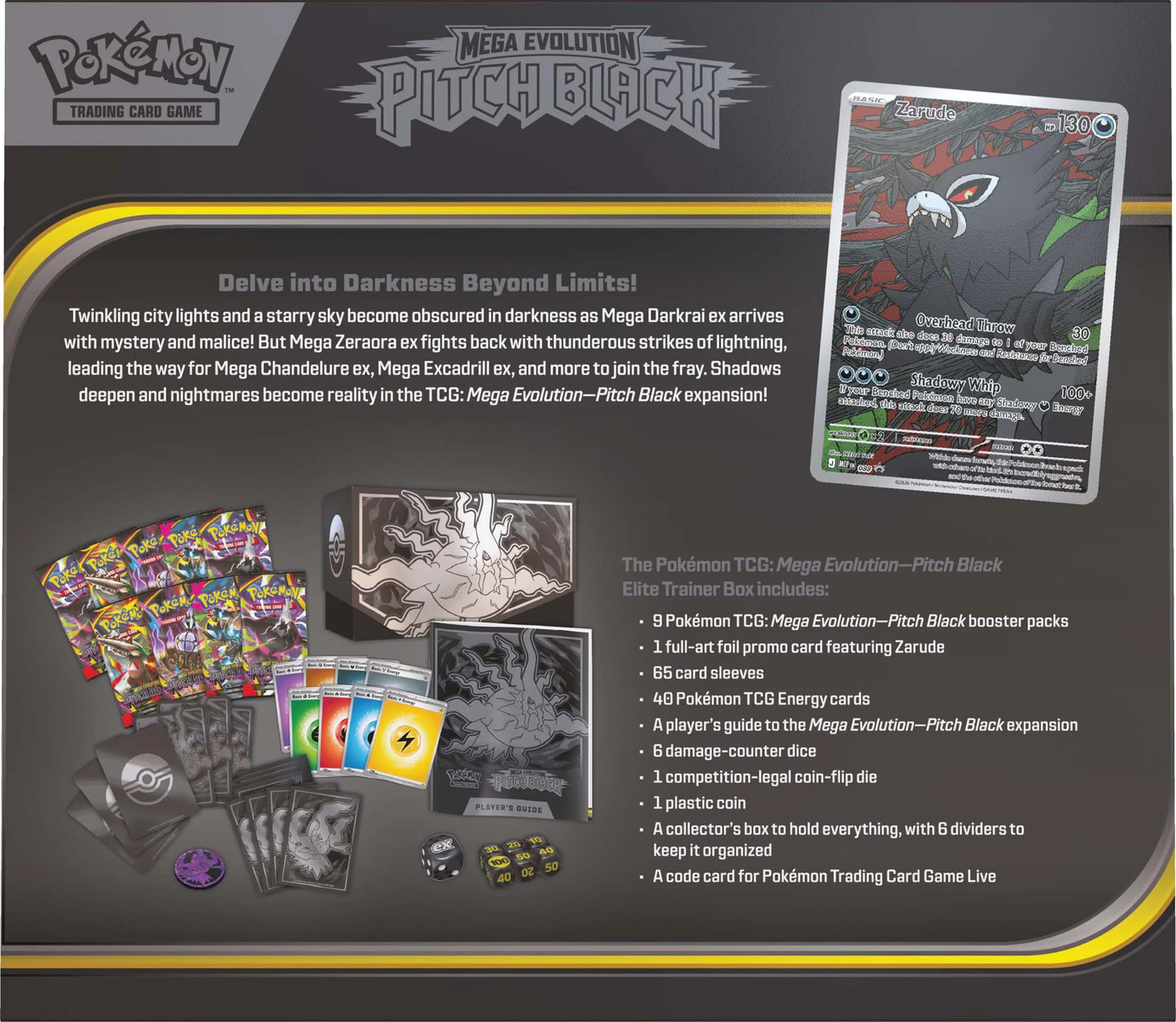 Pokemon TCG Mega Evolutions 5 Pitch Black Elite Trainer Box