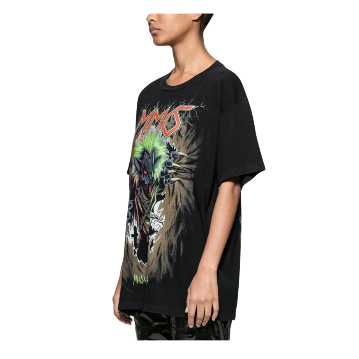 MM6 Maison Margiela "Zombie Cat" Printed Oversized Short Sleeve Tee