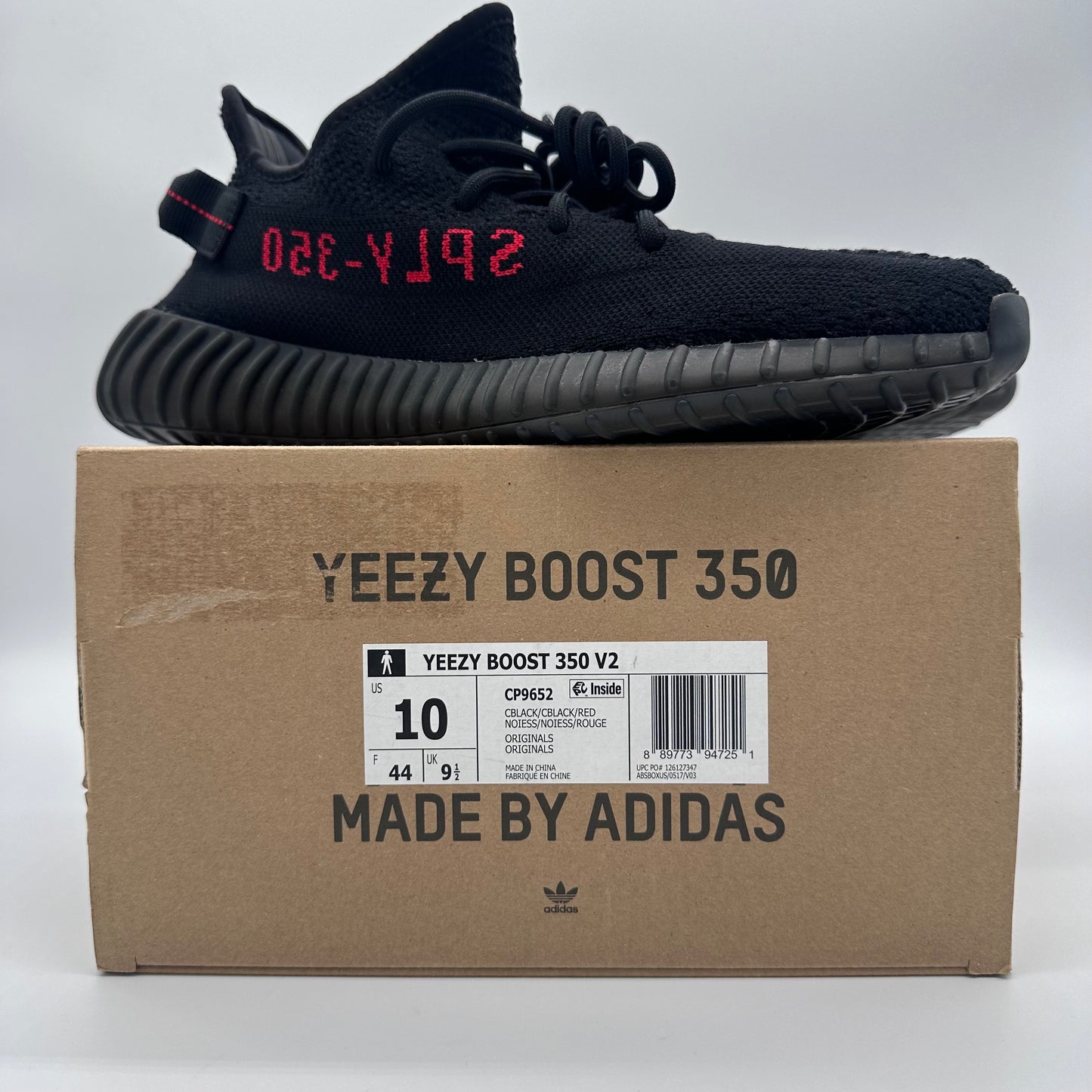 adidas Yeezy Boost 350 V2 Black Red Bred (2020) pre-owned US10