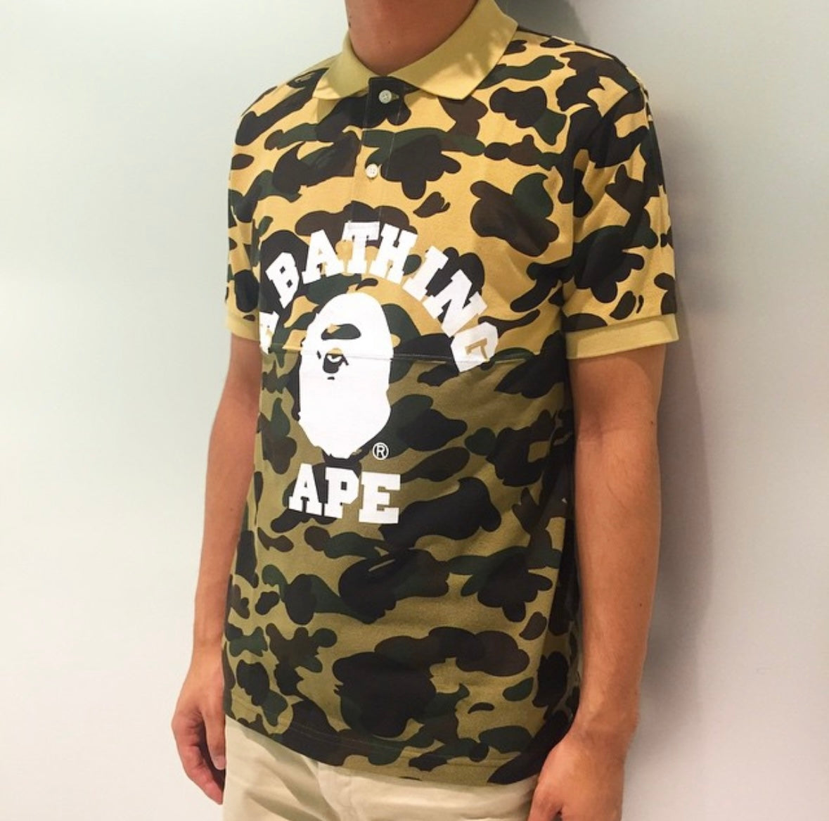 Bape Japan 1st Camo College Polo Tee