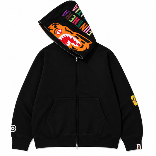 BAPE Tiger Full Zip Hoodie (FW24) Black