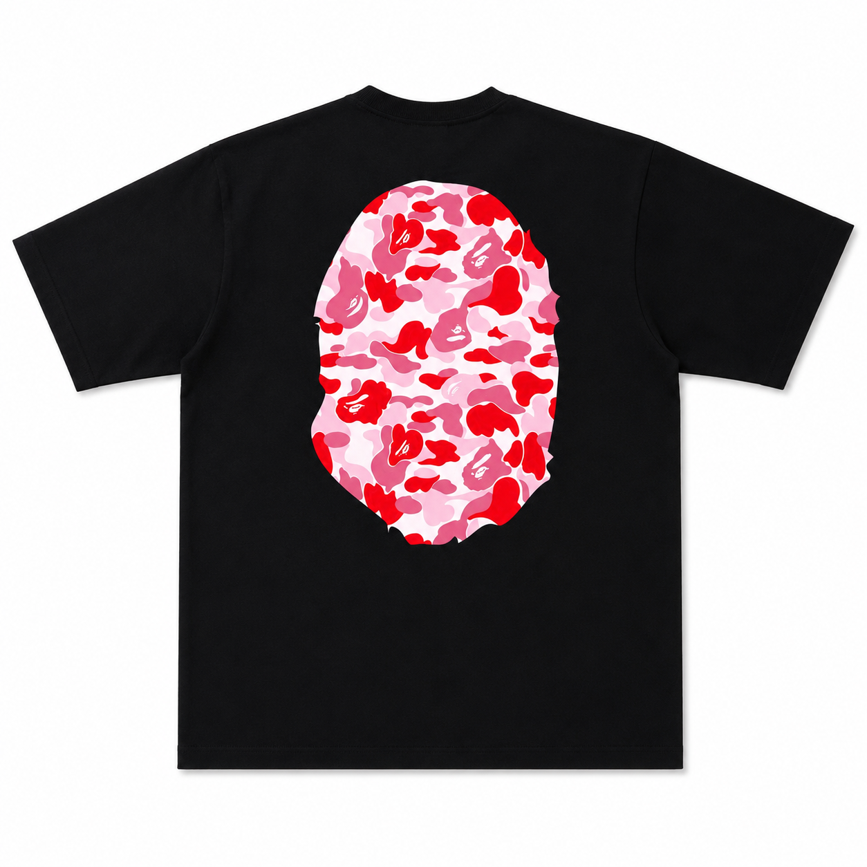 BAPE ABC Camo Big Ape Head Tee Women Black Pink