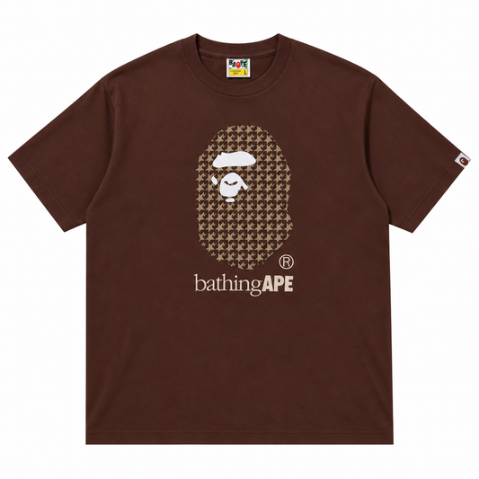 BAPE STA Houndstooth Relaxed Fit Tee Brown product photo