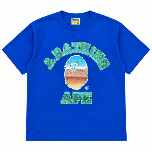 BAPE Glitter College Tee Blue SS19 product photo