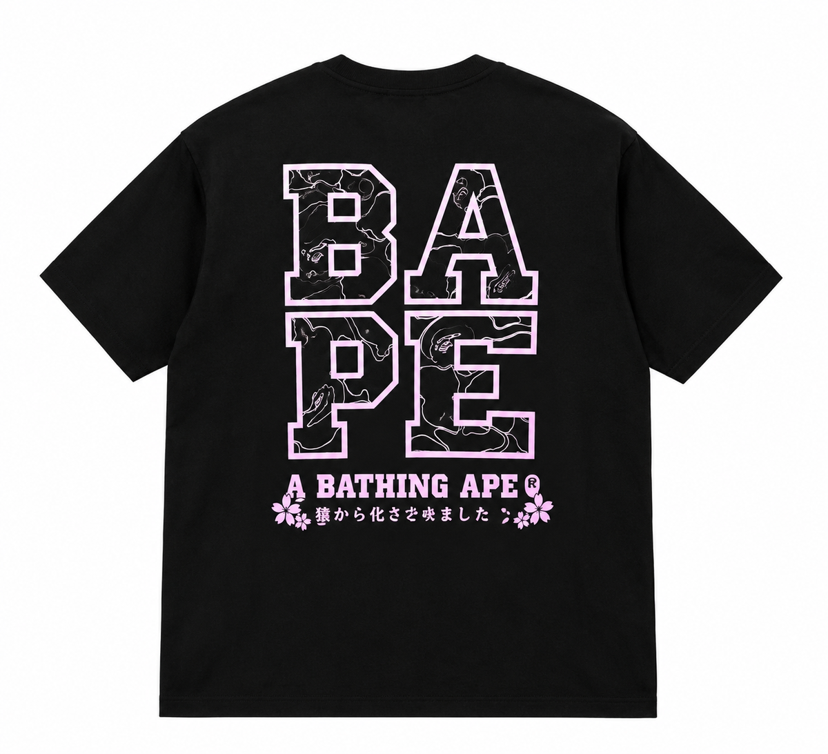 BAPE Sakura Photo Ape Head Tee Black SS21 alternate view