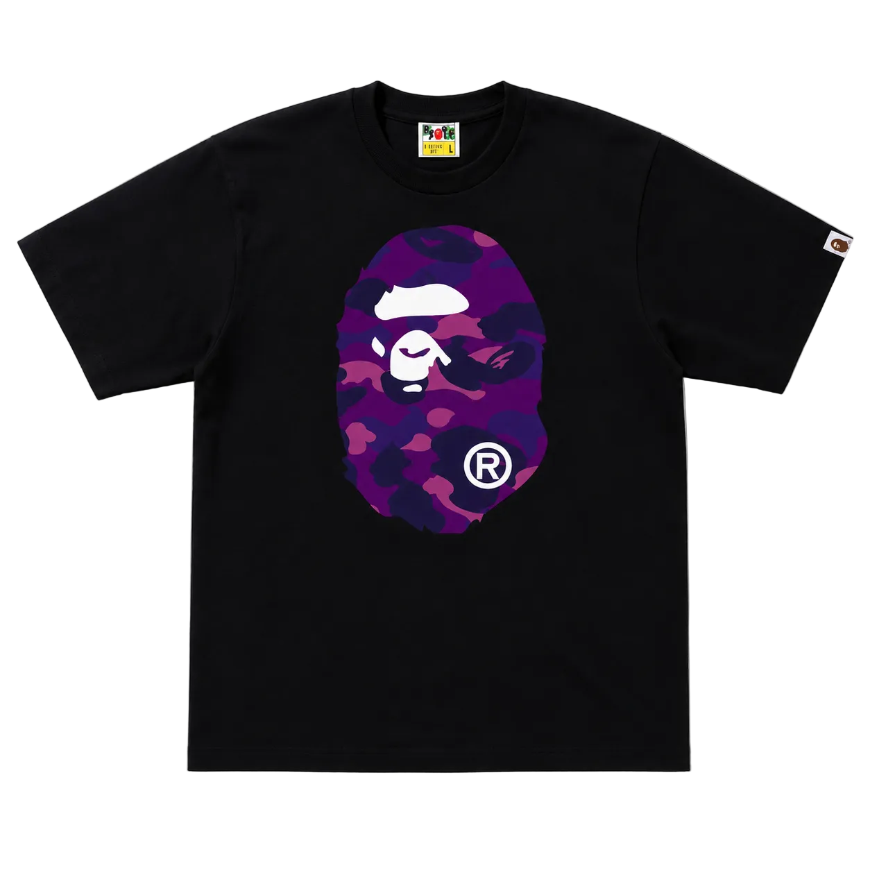 BAPE Color Camo Big Ape Head Tee Black Purple