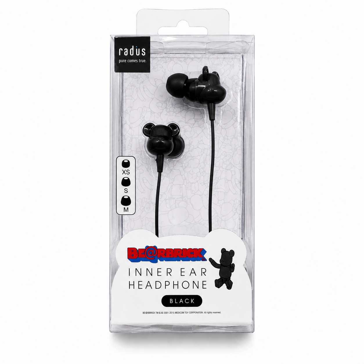 Radius x Medicom Toy BE@RBRICK Inner Ear Headphones (Black)