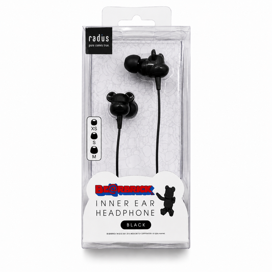 Radius x Medicom Toy BE@RBRICK Inner Ear Headphones (Black)