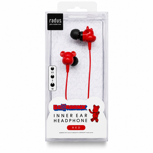 Radius x Medicom Toy BE@RBRICK Inner Ear Headphones (Red)