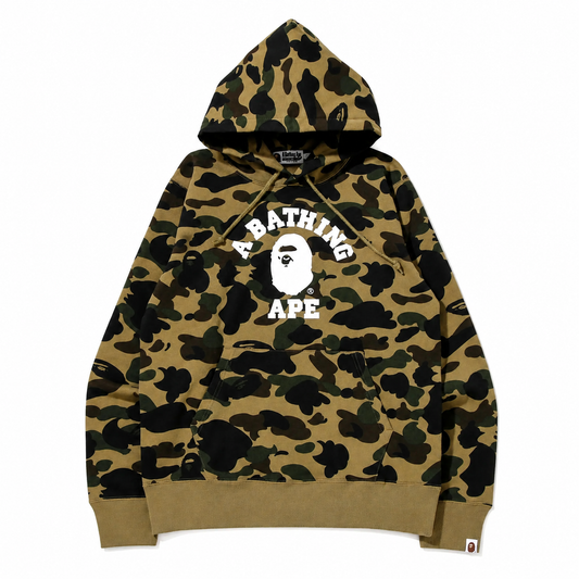 BAPE 1ST CAMO COLLEGE PULLOVER HOODIE