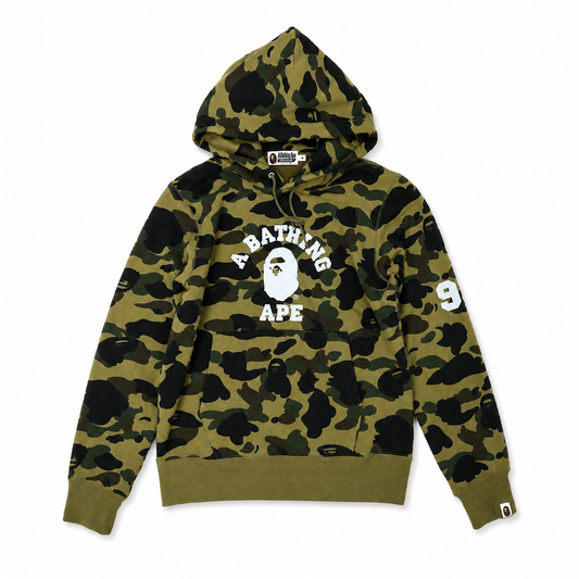 BAPE 1ST 93 CAMO COLLEGE PULLOVER HOODIE