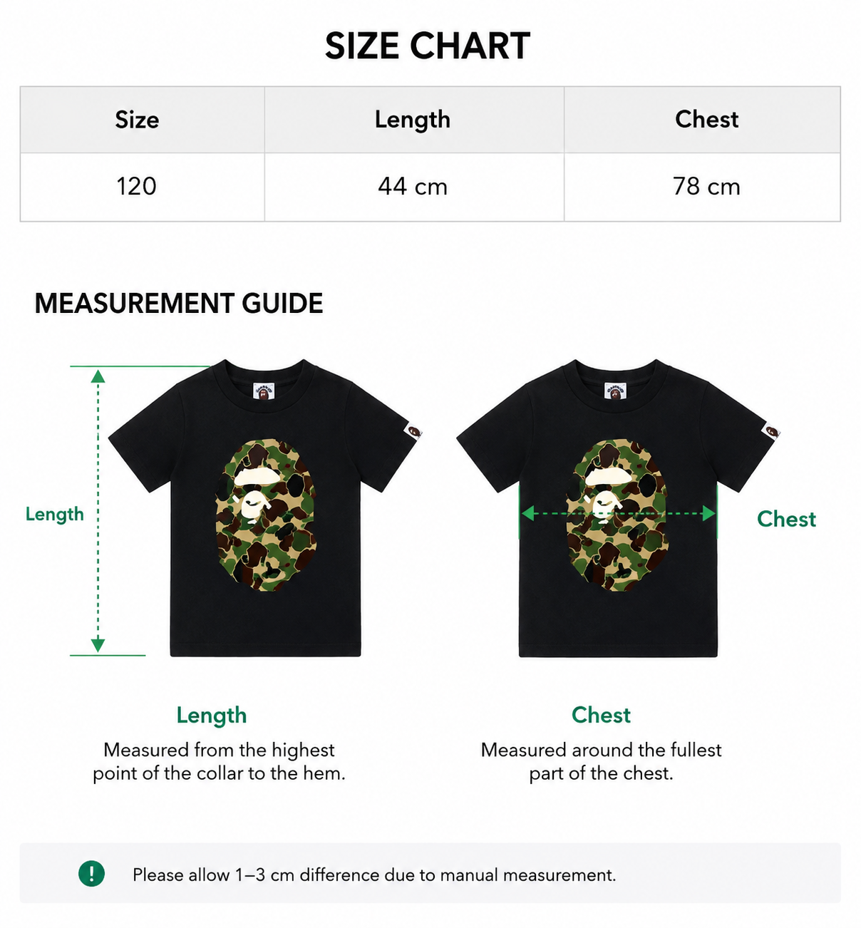 BAPE Kids Big Ape Head Baby Milo Tee