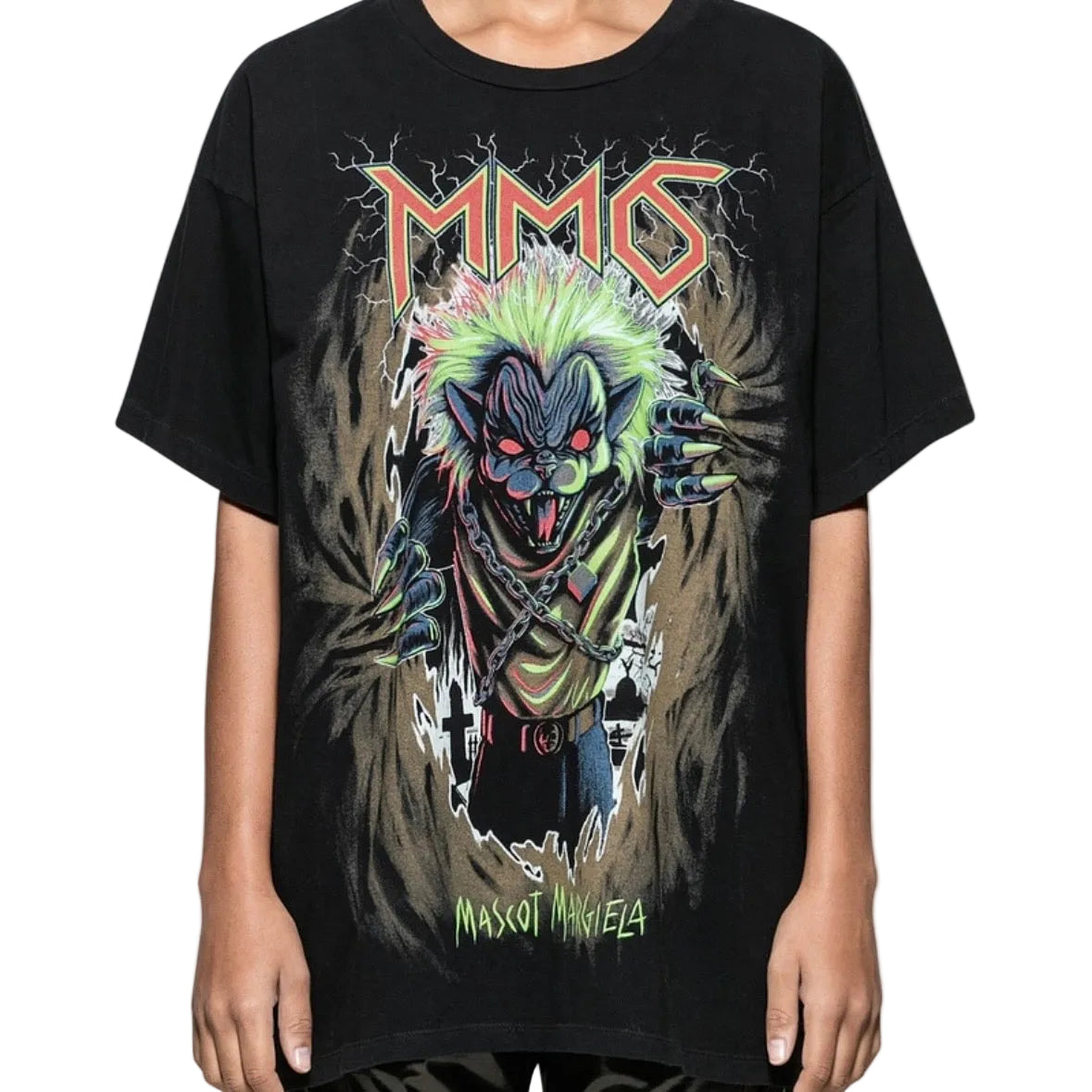 MM6 Maison Margiela "Zombie Cat" Printed Oversized Short Sleeve Tee