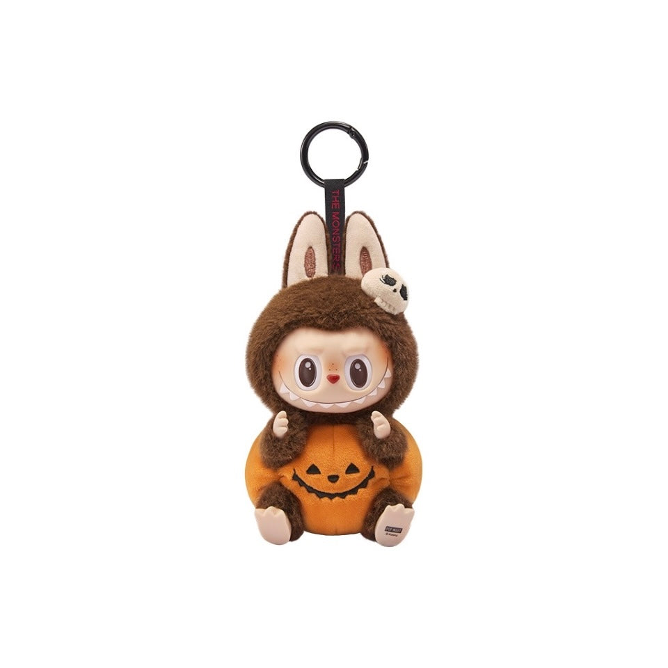 Pop Mart Labubu Happy Halloween Party Series-Sitting Pumpkin Vinyl Plush Pendant