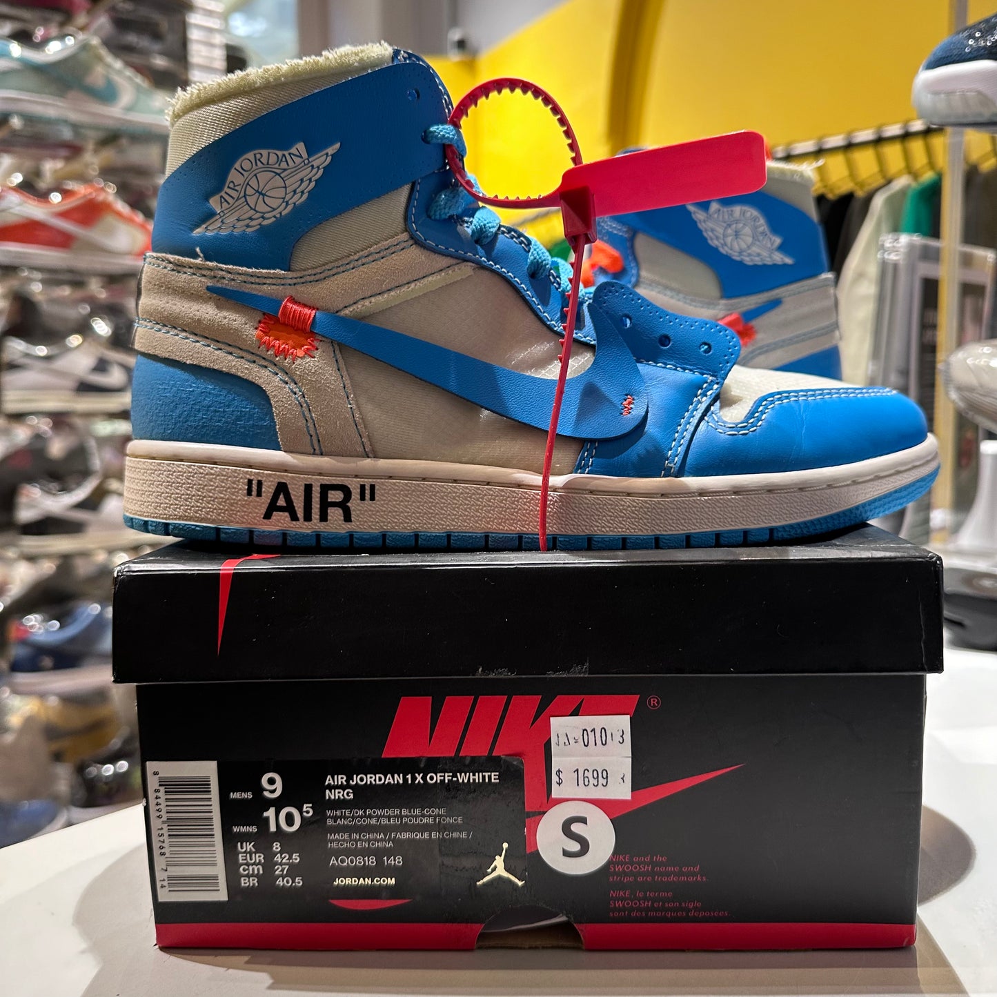 Jordan 1 Retro High Off-White University Blue Pre-owned US 9