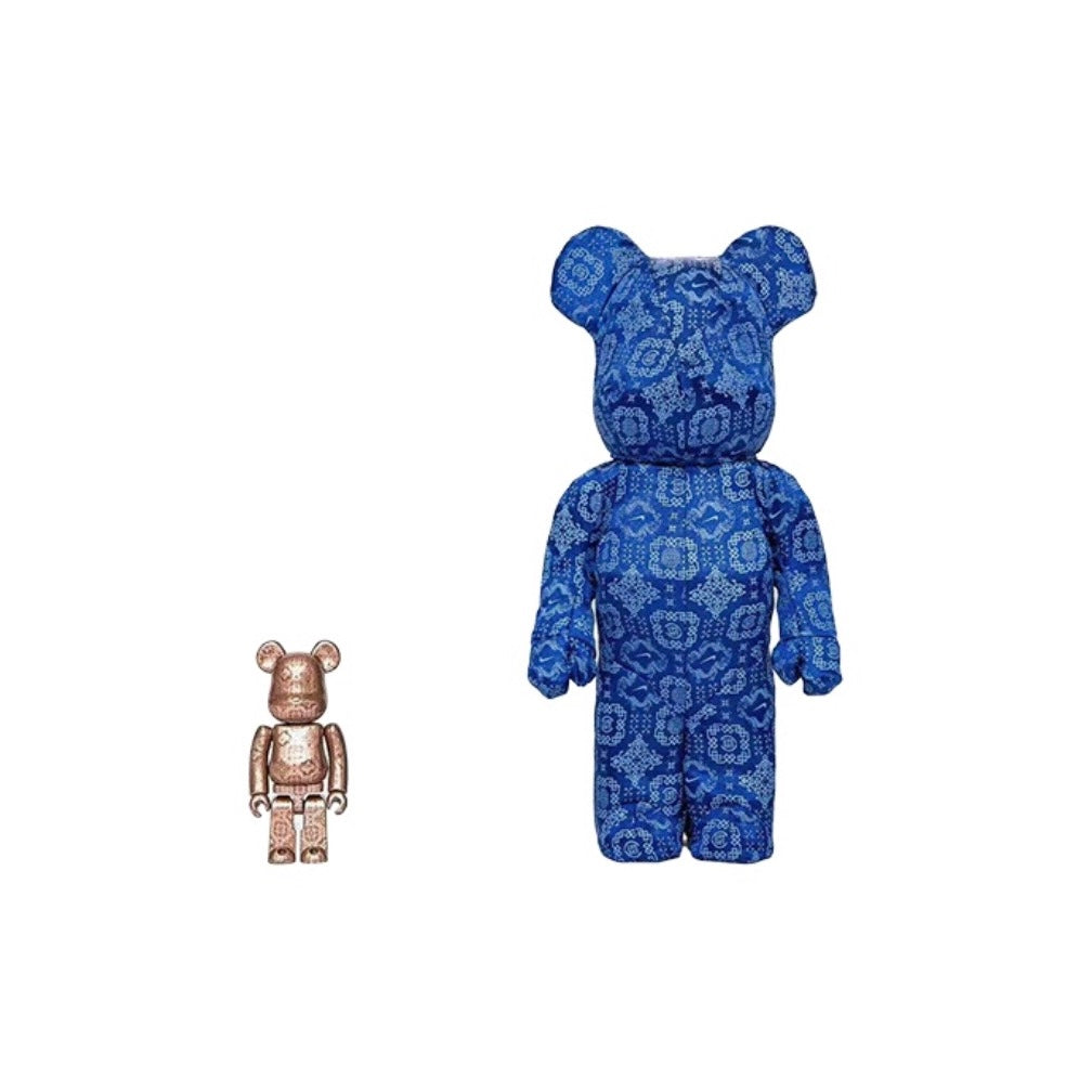 Bearbrick x Clot x Nike 100% & 400% Set Royale University Blue Silk