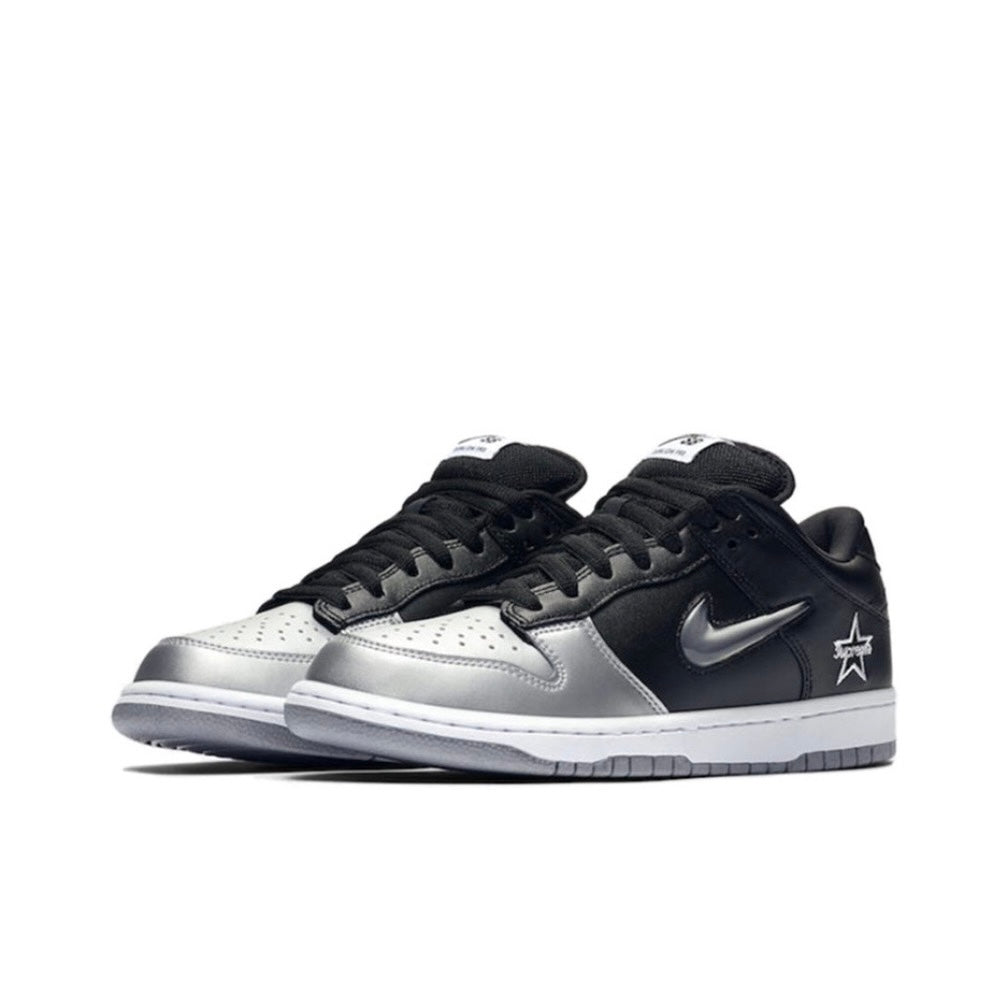 Nike SB Dunk Low Supreme Jewel Swoosh Silver