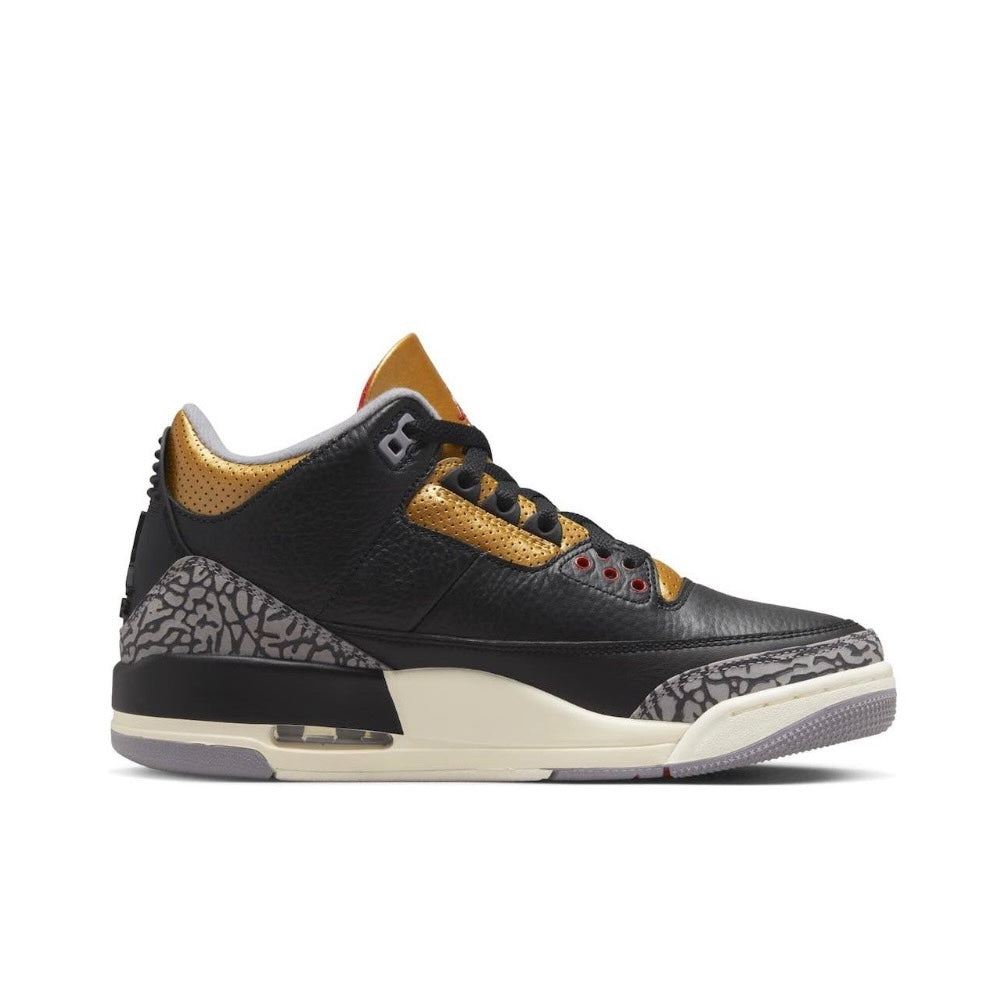 Jordan 3 Retro Black Cement Gold (Women's)