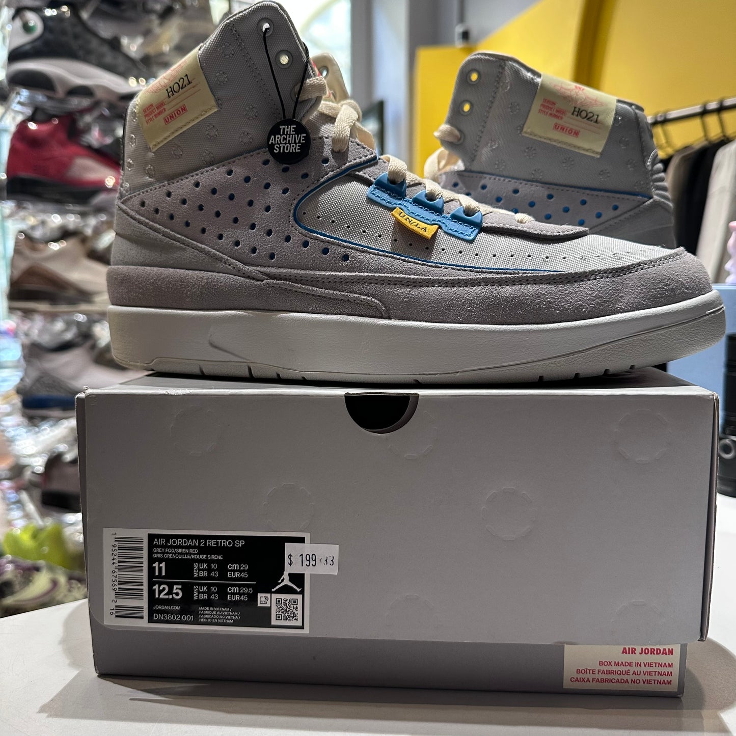 Union LA x Air Jordan 2 Retro SP Grey Fog Pre-owned US 11