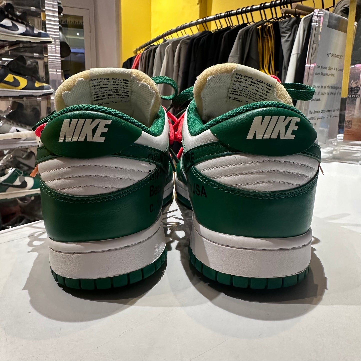 Nike Dunk Low Off-White Pine Green Pre-owned US 10