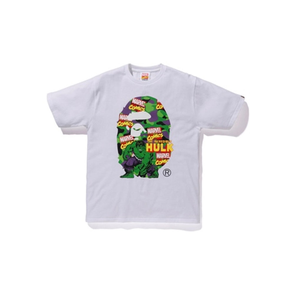 Bape x Marvel Camo The Hulk Tee White