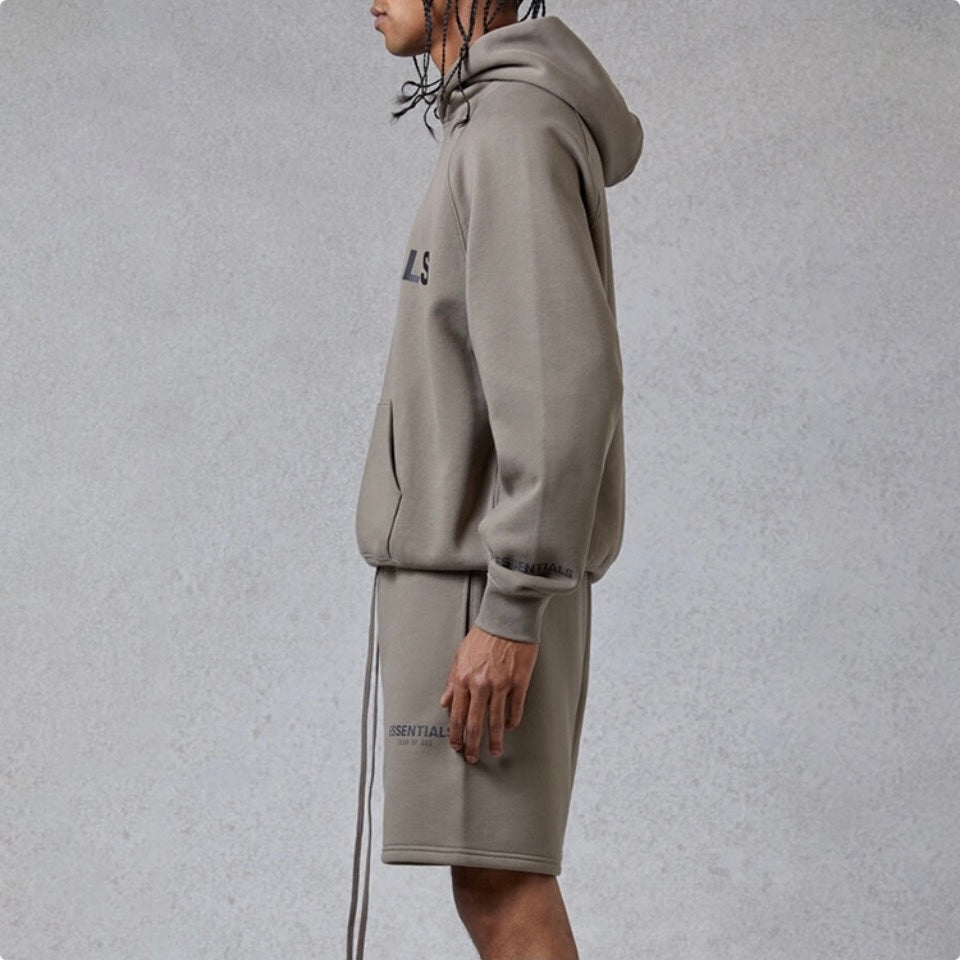 Essentials Fear of God Pull-over Hoodie Taupe (Front Print)