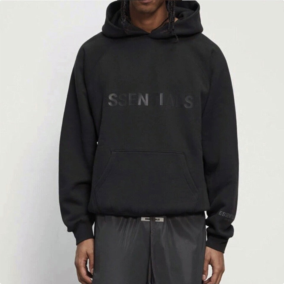 Essentials Fear of God Pull-over Hoodie Black (Front Print)