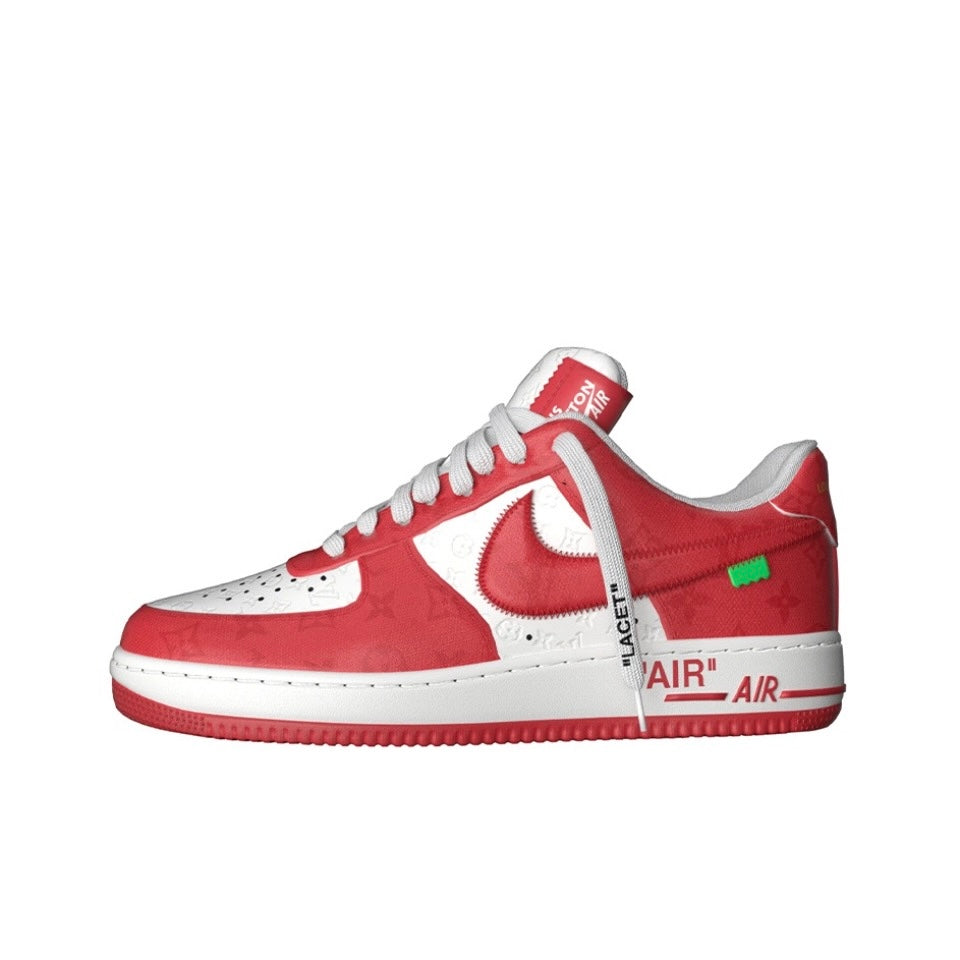 Louis Vuitton Nike Air Force 1 Low By Virgil Abloh White Red