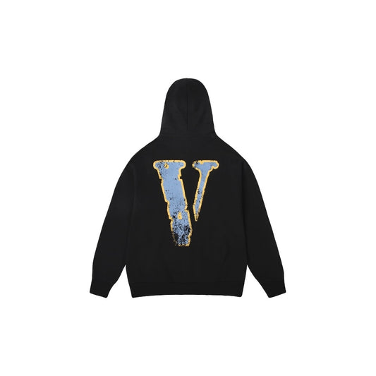 VLONE Zip Up Faded Logo Hoodie Navy