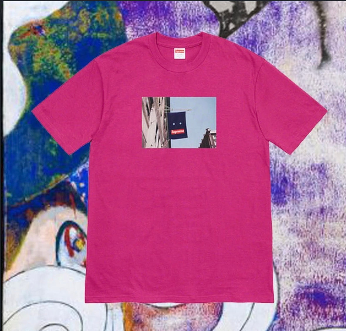 Supreme Banner Tee Magenta (2019)