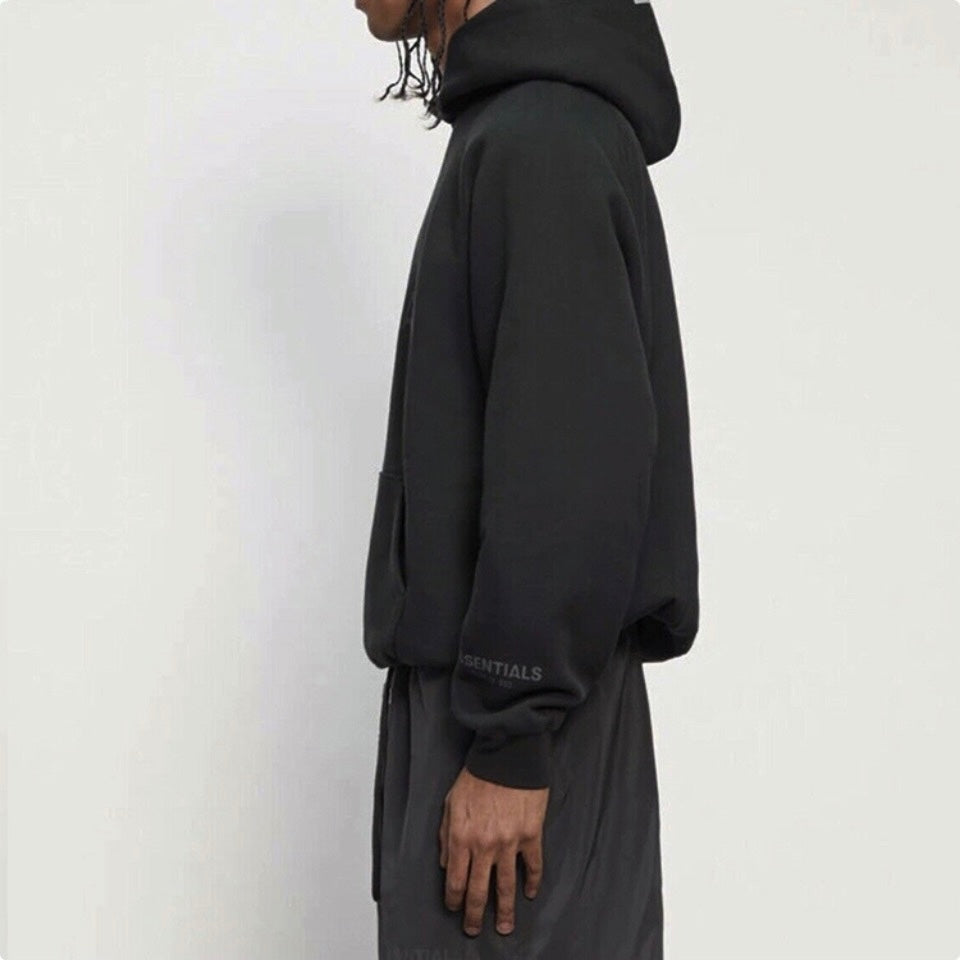 Essentials Fear of God Pull-over Hoodie Black (Front Print)