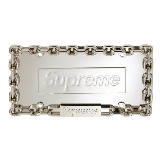 Supreme Chain License Plate Frame Silver