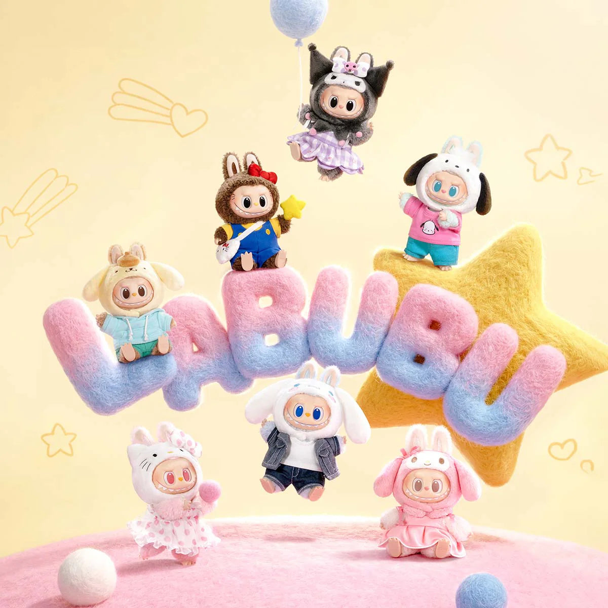 Pop Mart The Monster Labubu x Hello Kitty and Friends Sanrio Character Series Sealed Case