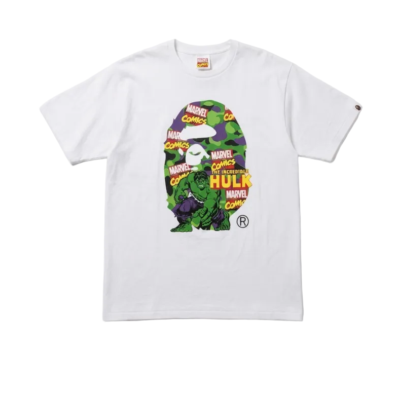 BAPE x Marvel Comics Camo The Hulk Tee White 2021